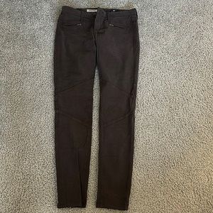 AG The Motto Legging Zipper Legging 29” Inseam Size 28R Brown